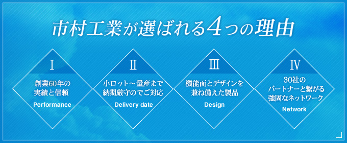 市村工業が選ばれる４つの理由